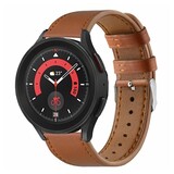 Strap-it Bracelet cuir Samsung Galaxy Watch 5 Pro (serré marron) Strap-it Bracelet cuir Samsung Galaxy Watch 5 Pro (serré marron)