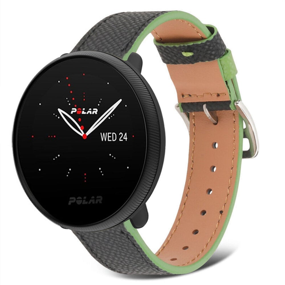 Strap-it Strap-it Bracelet cuir Polar Ignite 2 (noir et vert) Strap-it Strap-it Bracelet cuir Polar Ignite 2 (noir et vert)