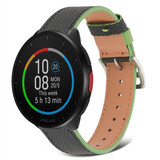 Strap-it Bracelet cuir Polar Pacer (noir-vert)