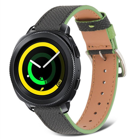 Strap-it Strap-it Bracelet cuir Samsung Gear Sport (noir-vert)