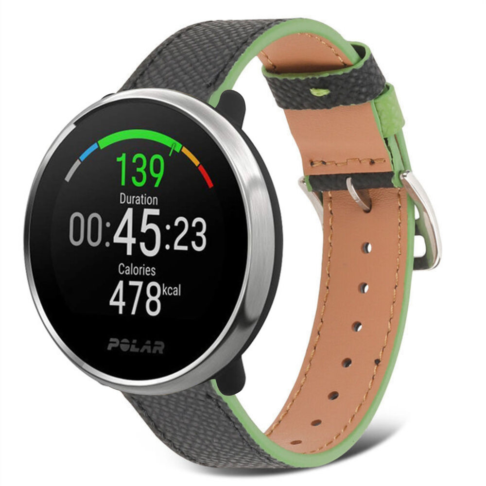 Strap-it Strap-it Bracelet cuir Polar Unite (noir-vert) Strap-it Strap-it Bracelet cuir Polar Unite (noir-vert)