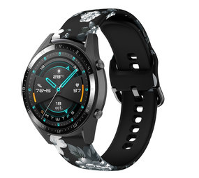 Strap-it Bracelet Grey Flowers Huawei Watch GT 2 42mm