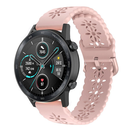 Strap-it Strap-it Bracelet silicone à motifs Honor Magic Watch 2 42mm (rose)