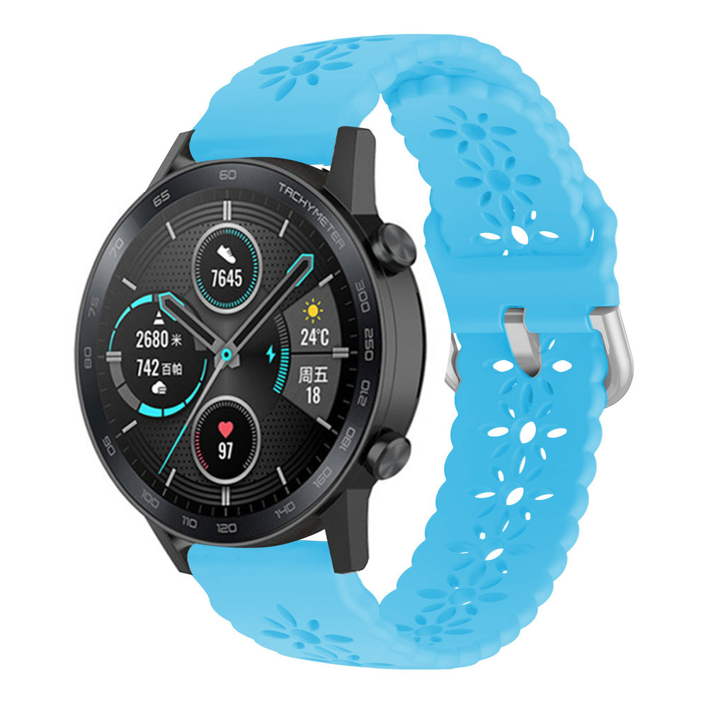Strap-it Strap-it Bracelet silicone à motifs Honor Magic Watch 2 42mm (bleu clair)