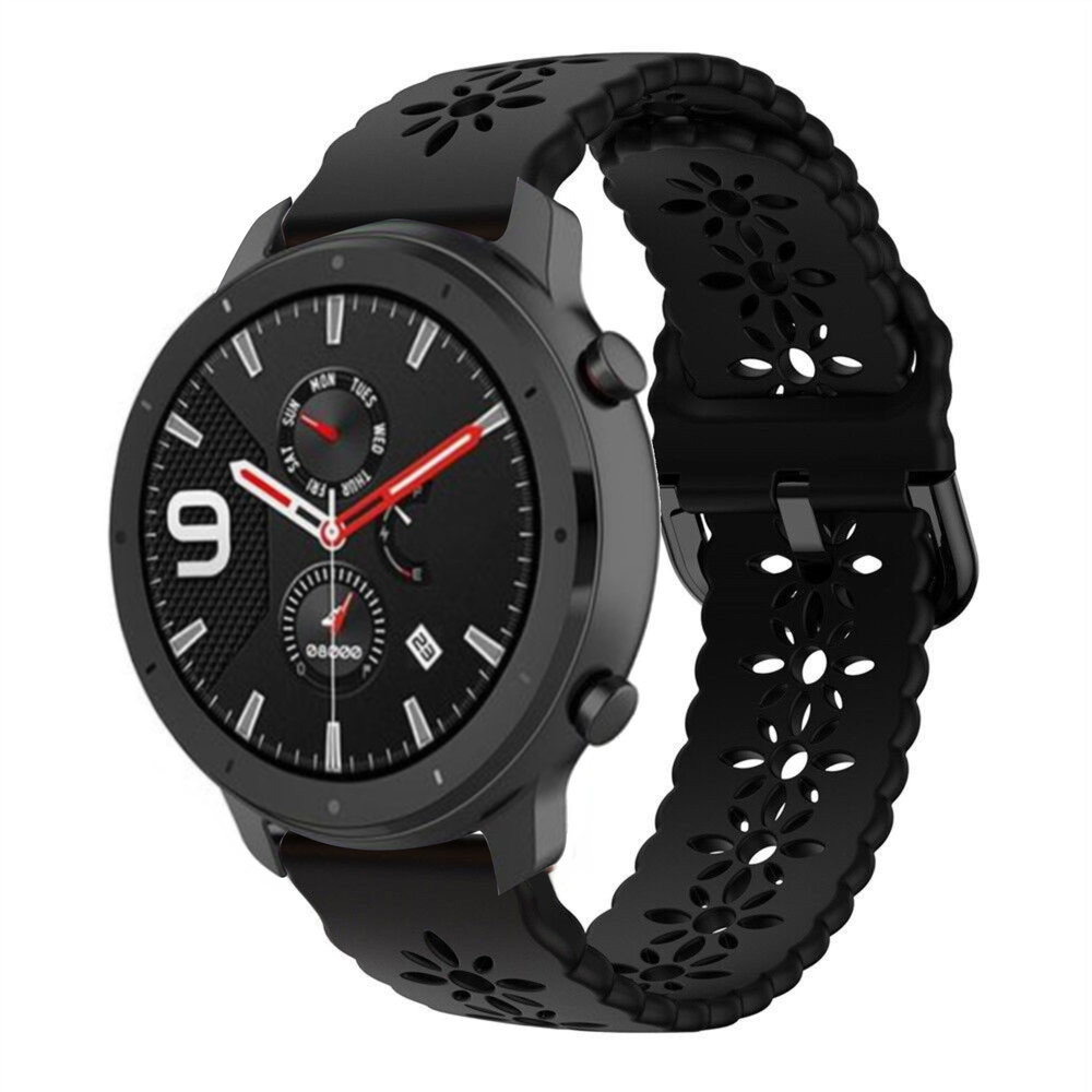 Strap-it Strap-it Bracelet silicone à motifs Amazfit GTR 42mm (noir)