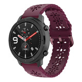 Strap-it Bracelet silicone à motifs Amazfit GTR 42mm (bordeaux)