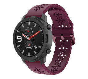 Strap-it Bracelet silicone à motifs Amazfit GTR 42mm (bordeaux)