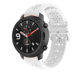 Strap-it Bracelet silicone à motifs Amazfit GTR 42mm (blanc)