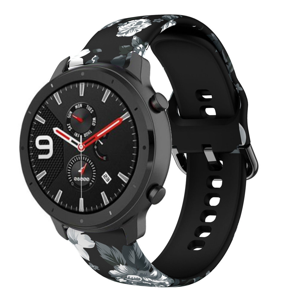 Strap-it Strap-it Bracelet Grey Flowers Amazfit GTR 42mm