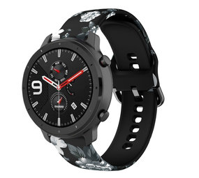 Strap-it Bracelet Grey Flowers Amazfit GTR 42mm