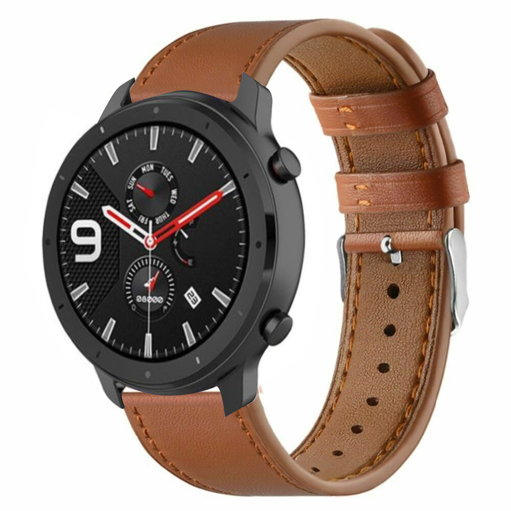 Strap-it Strap-it Bracelet cuir Amazfit GTR (serré marron)
