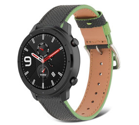 Strap-it Bracelet cuir Amazfit GTR (noir-vert)