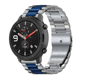 Strap-it Bracelet acier Amazfit GTR (argent/bleu)
