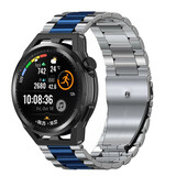 Strap-it Bracelet acier Huawei Watch GT Runner (argent/bleu)