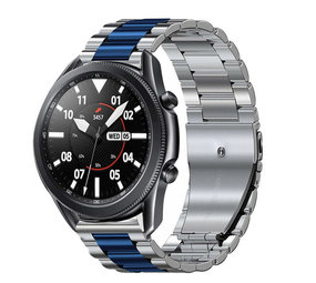 Strap-it Bracelet acier Samsung Galaxy Watch 3 45mm (argent/bleu)