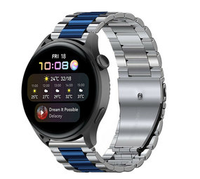 Strap-it Huawei Watch 3 (Pro) bracelet acier (argent/bleu)