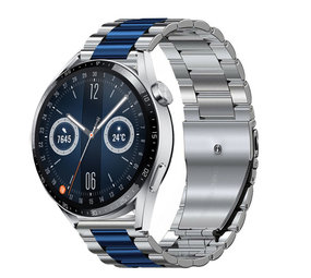 Strap-it Bracelet acier Huawei Watch GT 3 46mm (argent/bleu)