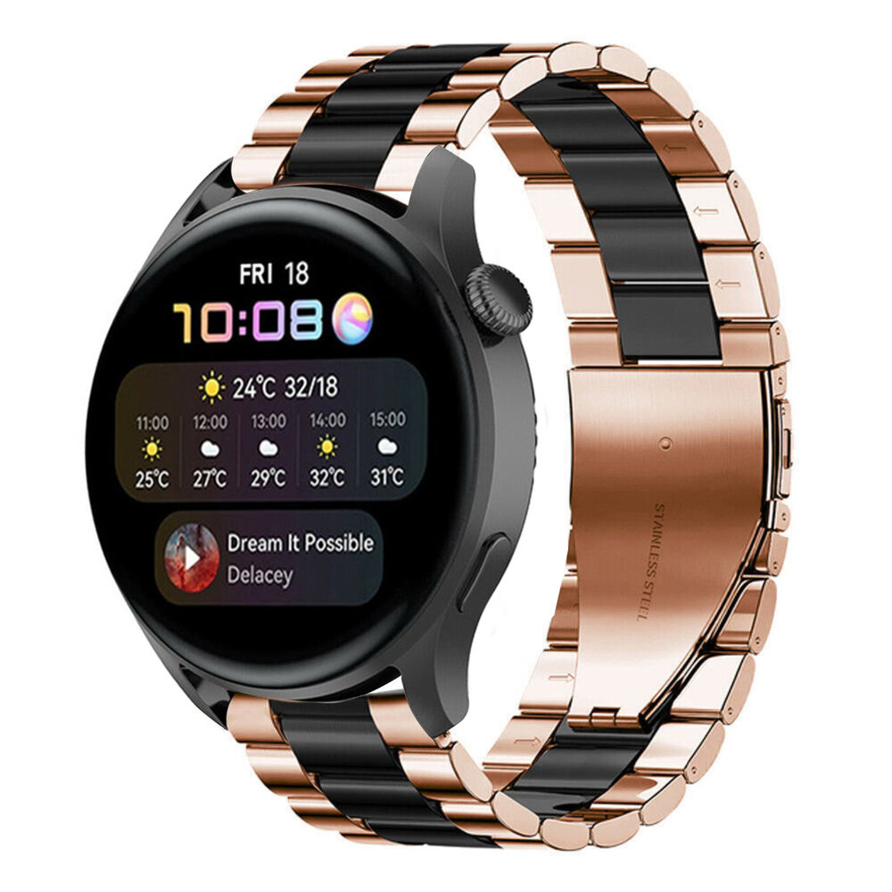 Strap-it Strap-it Bracelet acier Huawei Watch 3 (Pro) (or rose/noir)