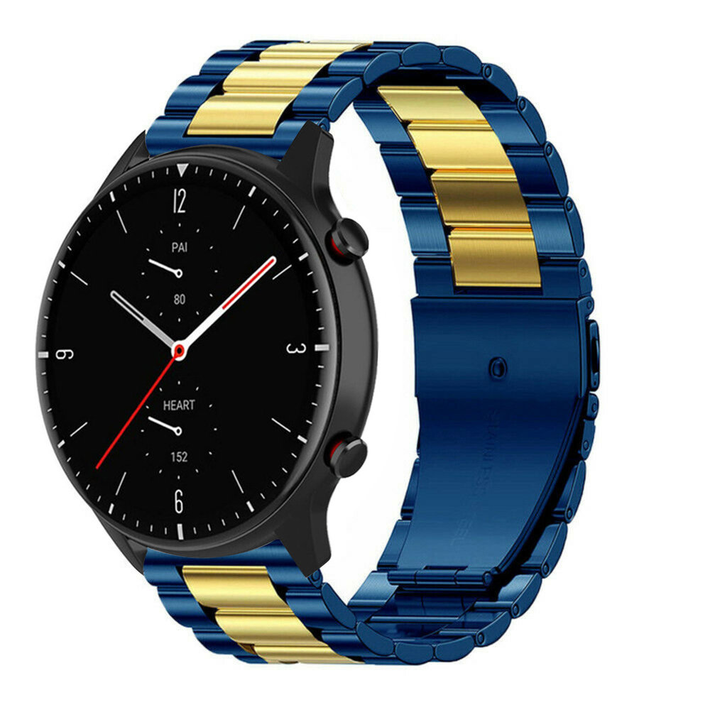 Strap-it Strap-it Bracelet acier Amazfit GTR 2 (bleu/or) Strap-it Strap-it Bracelet acier Amazfit GTR 2 (bleu/or)