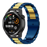 Strap-it Bracelet acier Huawei Watch GT Runner (bleu/or)