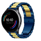 Strap-it Strap-it Bracelet acier OnePlus Watch (bleu/or)