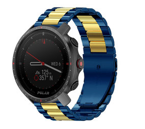 Strap-it Bracelet acier Polar Grit X Pro (bleu/or)