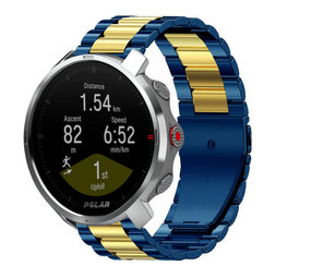 Strap-it Bracelet acier Polar Grit X (bleu/or)
