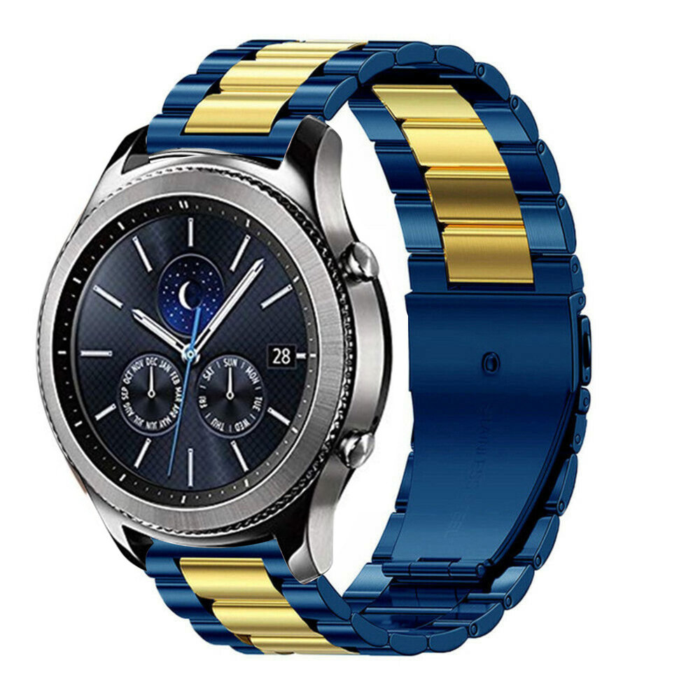 Strap-it Strap-it Bracelet acier Samsung Gear S3 (bleu/or)