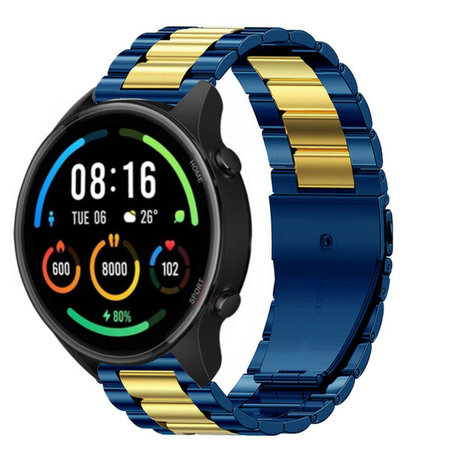 Strap-it Strap-it Bracelet acier Xiaomi Mi Watch (bleu/or)