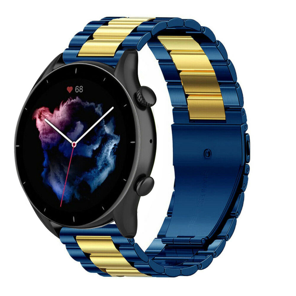 Strap-it Strap-it Bracelet acier Amazfit GTR 3 (Pro) (bleu/or)
