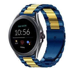 Strap-it Bracelet acier Fossil Gen 5e 44mm (bleu/or)