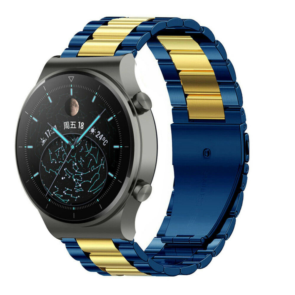 Strap-it Strap-it Bracelet acier Huawei Watch GT 2 Pro (bleu/or)
