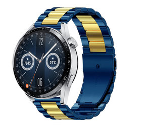 Strap-it Bracelet acier Huawei Watch GT 3 46mm (bleu/or)