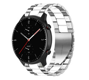 Strap-it Bracelet acier Amazfit GTR 2 (argent/blanc)