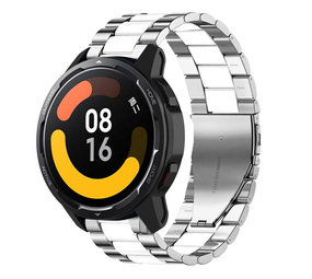 Strap-it Bracelet acier Xiaomi Watch S1 (argent/blanc)