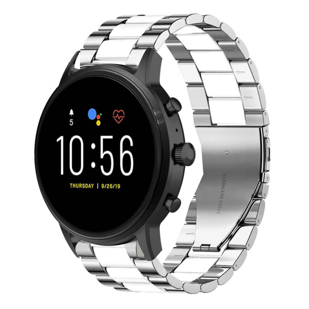 Strap-it Strap-it Bracelet acier Fossil Gen 5 (argent/blanc) Strap-it Strap-it Bracelet acier Fossil Gen 5 (argent/blanc)