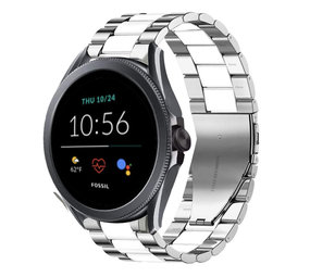 Strap-it Bracelet acier Fossil Gen 5e 44mm (argenté/blanc)