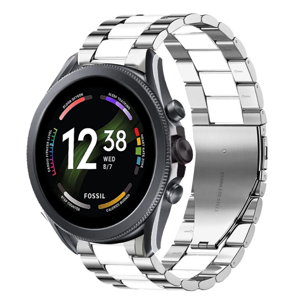 Strap-it Strap-it Bracelet acier Fossil Gen 6 44mm (argenté/blanc)