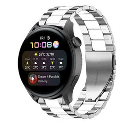 Strap-it Bracelet acier Huawei Watch 3 (Pro) (argent/blanc)