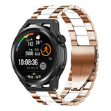 Strap-it Bracelet acier Huawei Watch GT Runner (or rose/blanc)