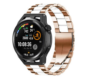 Strap-it Bracelet acier Huawei Watch GT Runner (or rose/blanc)