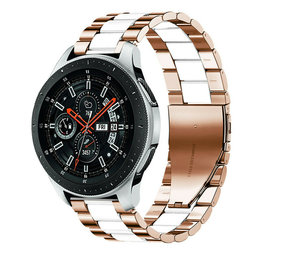 Strap-it Bracelet acier Samsung Galaxy Watch 46mm (or rose/blanc)