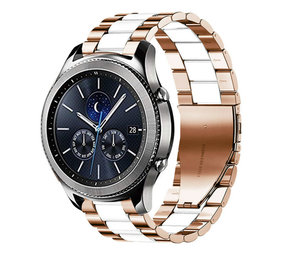 Strap-it Bracelet acier Samsung Gear S3 (or rose/blanc)