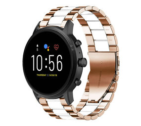 Strap-it Bracelet acier Fossil Gen 5 (or rose/blanc)
