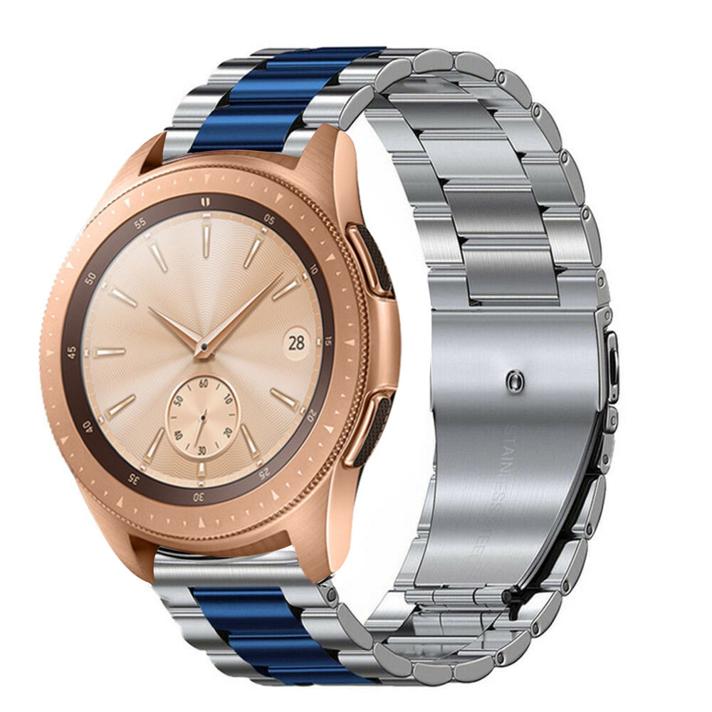 Strap-it Strap-it Bracelet acier Samsung Galaxy Watch 42mm (argent/bleu)