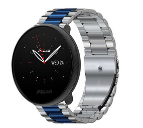 Strap-it Bracelet acier Polar Ignite 2 (argent/bleu)
