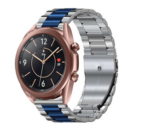 Strap-it Bracelet acier Samsung Galaxy Watch 3 41mm (argent/bleu)