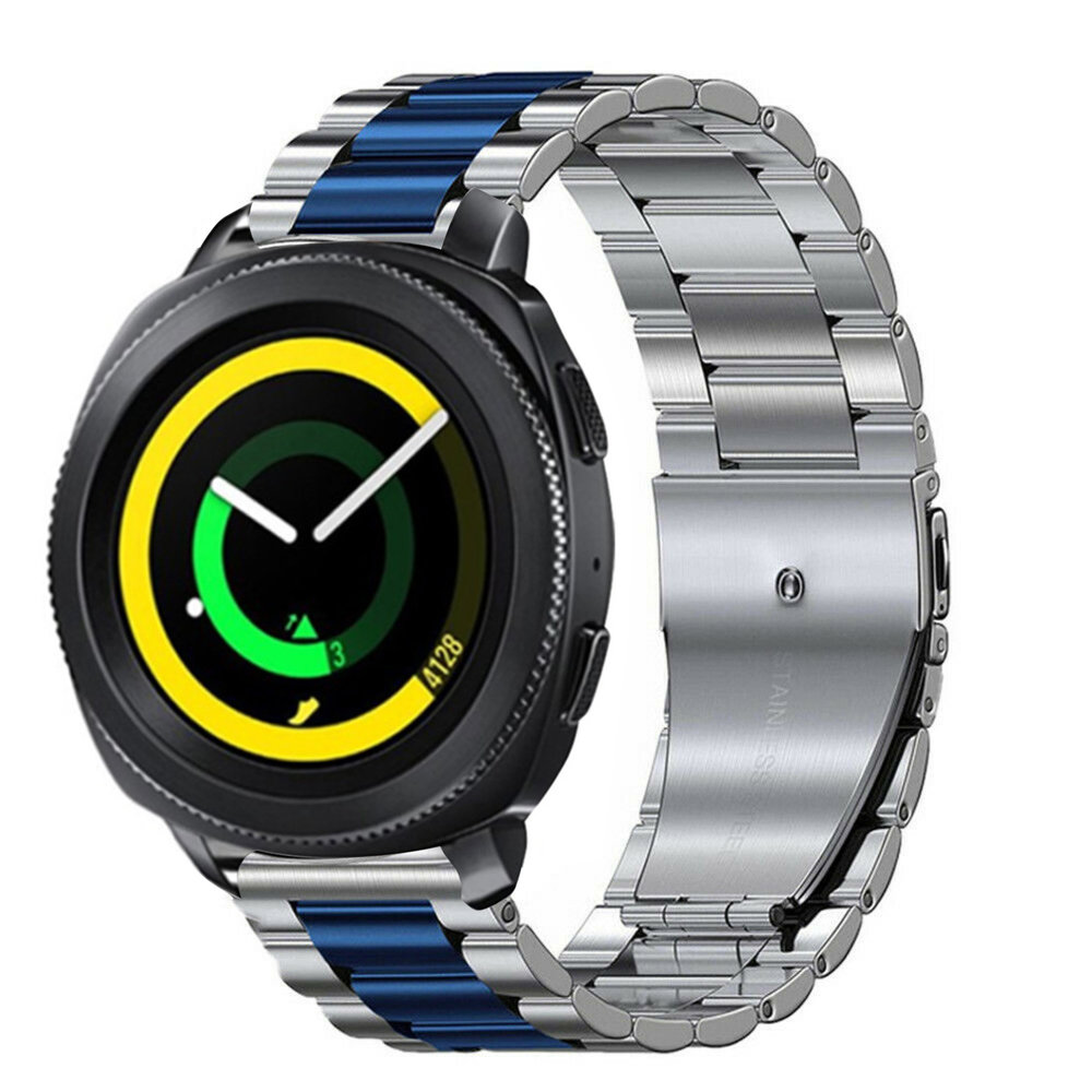 Strap-it Strap-it Bracelet acier Samsung Gear Sport (argent/bleu)