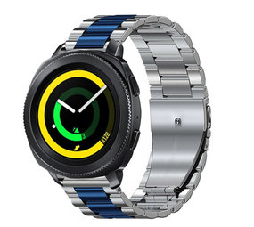 Strap-it Bracelet acier Samsung Gear Sport (argent/bleu)