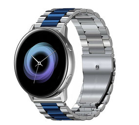 Strap-it Bracelet acier Samsung Galaxy Watch Active (argent/bleu)